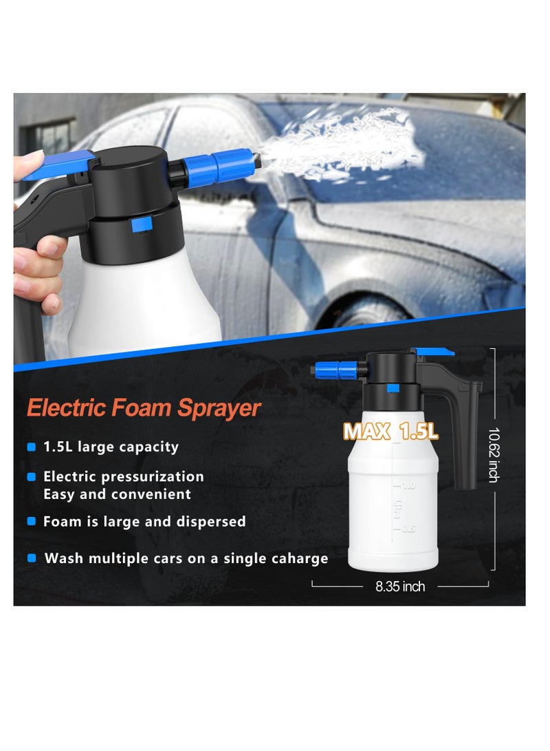 Generic Car Foam Sprayer, Electric Pressurized Foam Sprayer, Foam Sprayer, Car Wash Foam, Adjustable Foaming Car Wash Sprayer, Suitable for Home, Garden Car Beauty Cleaning, Car Accessories (1.5 L)  - Image 2