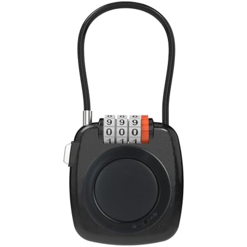 【معتمد من ابل】 بطاقة تتبع اي او اس مع قفل برمز، متوافق مع ابل فايند ماي ايرتاج، قفل الامتعة لحقيبة الظهر والشنطة وشنطة السفر (اسود + جهاز تتبع اسود) - Image 1