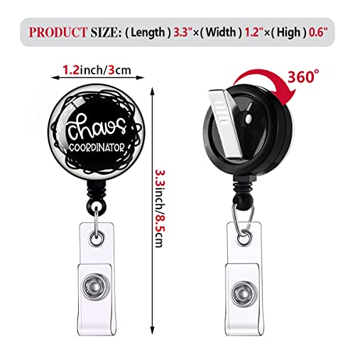 zcyhtqp Chaos Coordinator,Funny Badge Reel，Retractable ID Card Badge Holder with Alligator Clip，Decorative Custom Badge Holder，Suitable for Nurses,Doctors,Office Staff, Students,Volunteer - Image 3