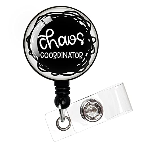 zcyhtqp Chaos Coordinator,Funny Badge Reel，Retractable ID Card Badge Holder with Alligator Clip，Decorative Custom Badge Holder，Suitable for Nurses,Doctors,Office Staff, Students,Volunteer - Image 1