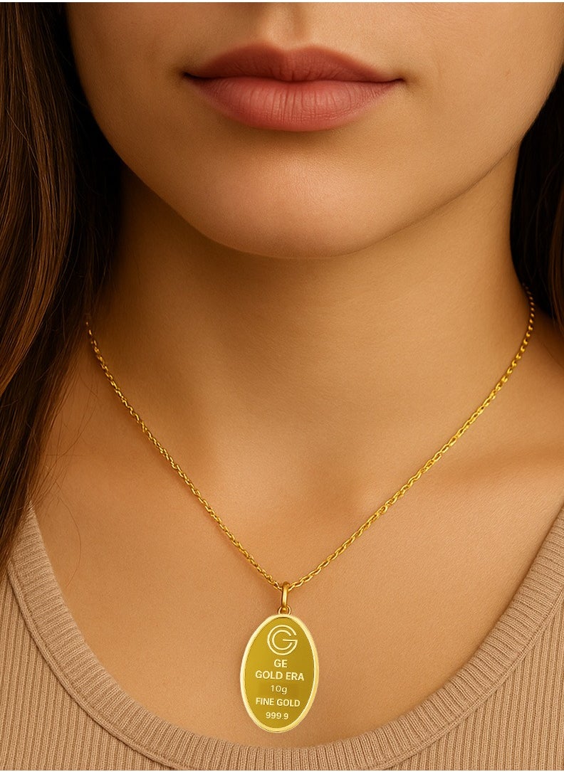 Gold Era Gold Era 10g 24K (999.9) Pure Gold Pendant – Jesus Face Engraving – Religious Jewelry for Christians & Gifting  - Image 3