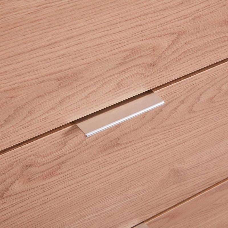 DANUBE HOME Float Chest Of 5 Drawers With Glass Top | Multifunctional Storage Organiser|Space Saving Drawer Chest | Modern Design Furniture For Bedroom Living Room L60xW40.5xH120cm - Natural Oak - Image 4