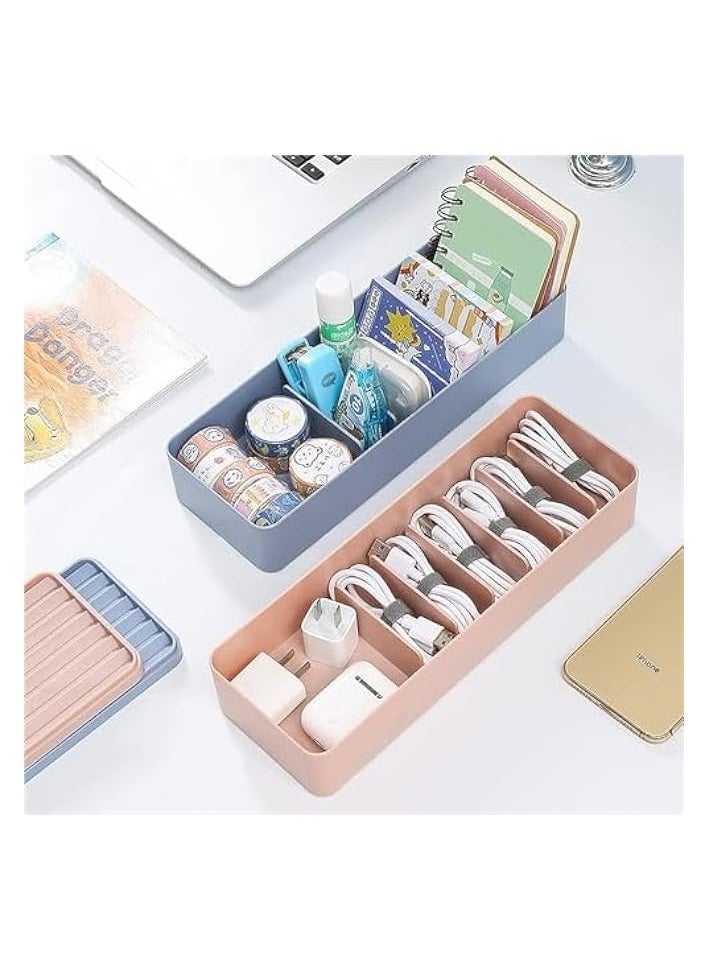X spring - Xspring Cable Management Boxes, 27 X 9.6 X 6 CM Plastic Cable Organizer Box, Blue Promass Large Cord Organizer Box for Cord Organizer to Conceal Computer, Router, TV Wires, Power Strip - Image 1