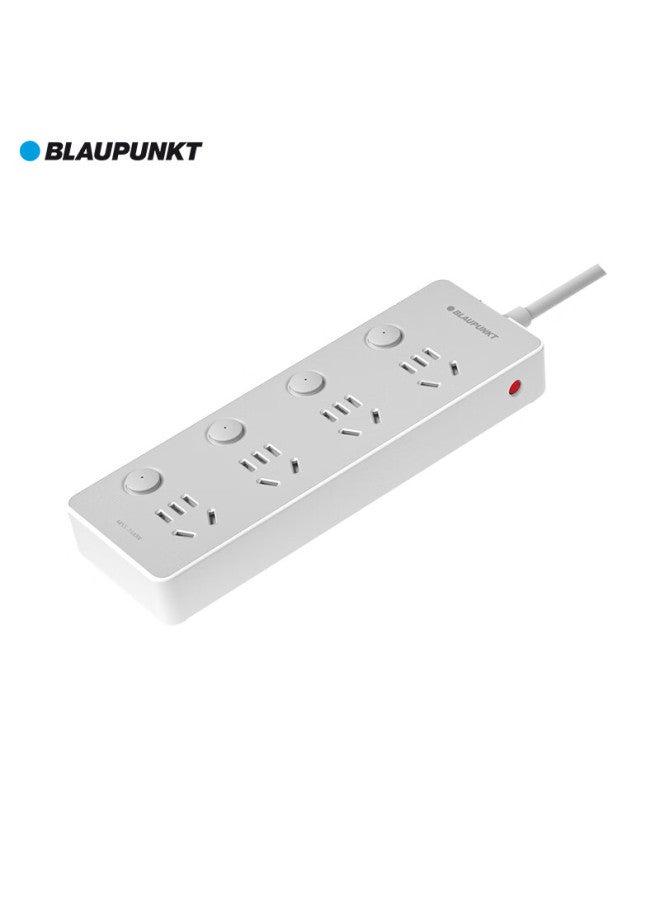 Blaupunkt Power Strip/extension Cord/socket Board/power Board/new National Standard Overload Protection 4 Outlets With Individual Switches 1.8m
