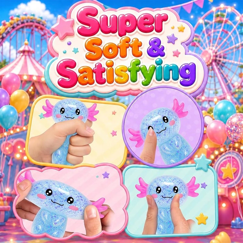 GIOIO Axolotl Squishy Stress Toy for Kids Adults Blue - Image 3