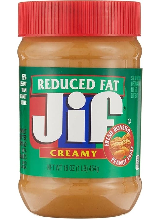 Jif Creamy Reduced Fat Peanut Butter 454g - Image 1