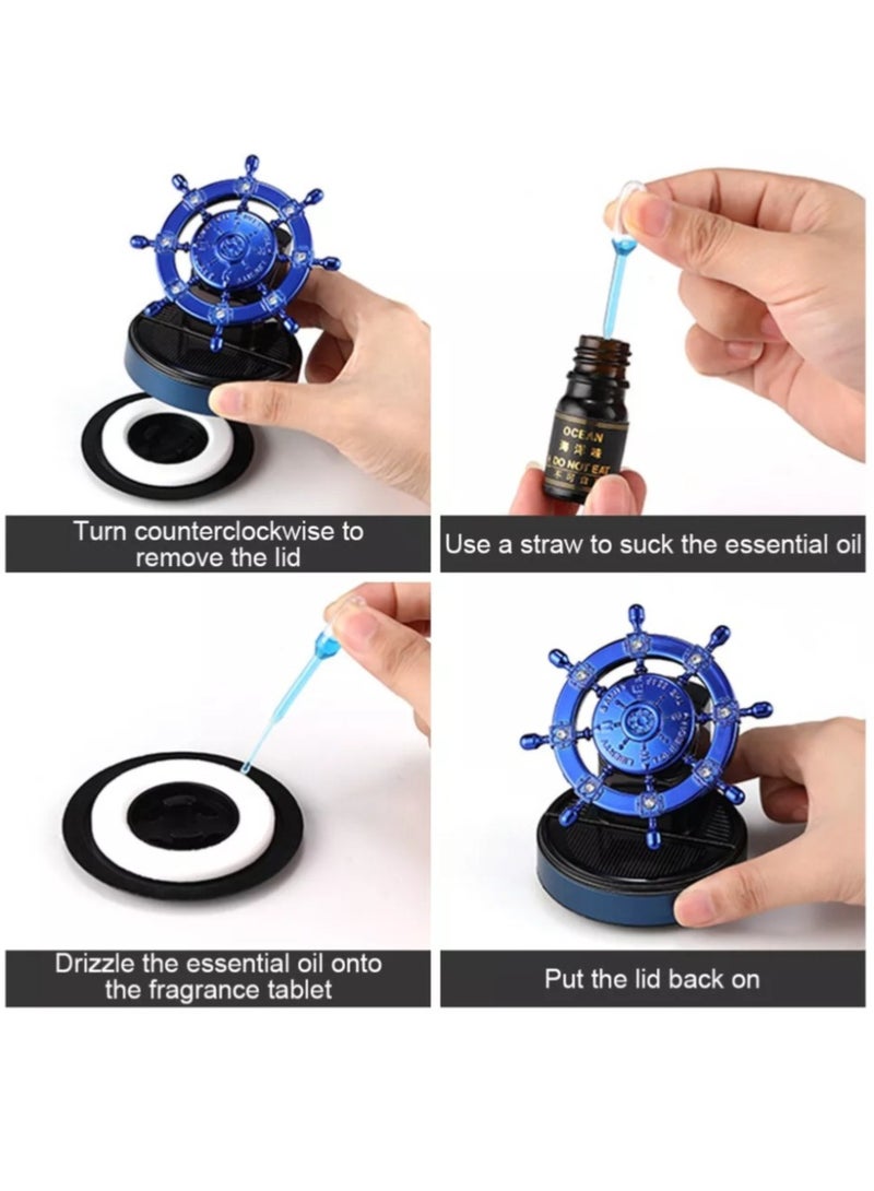 رويال - معطر هواء للسيارة من بوشينيكو، عطر الأزهار والفواكه، زخارف عطرية للرقص الخفيف تعمل بالطاقة الشمسية، (XD-8) (بندقية كولونيا سوداء) - Image 3