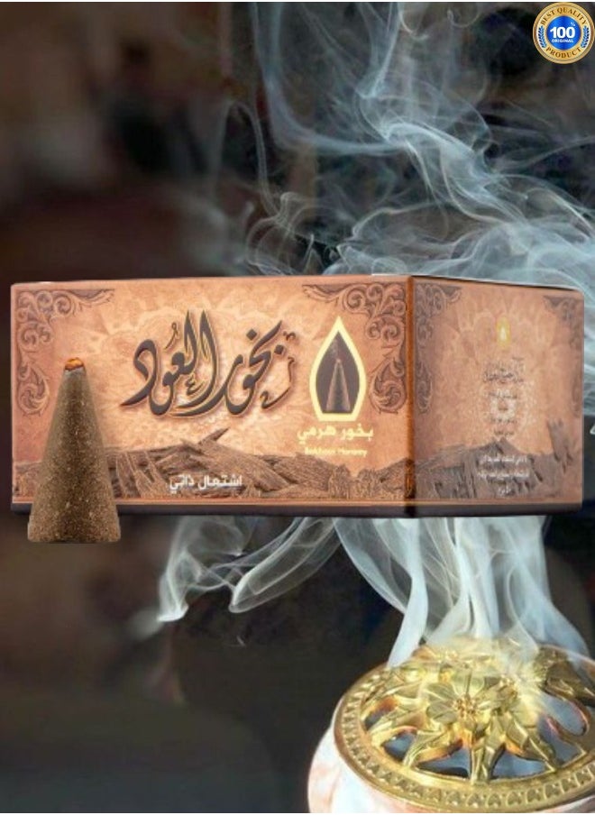 سدر الخليج 5 قطع بخور العود بتصميم هرمي بني 50 جرام  - Image 2