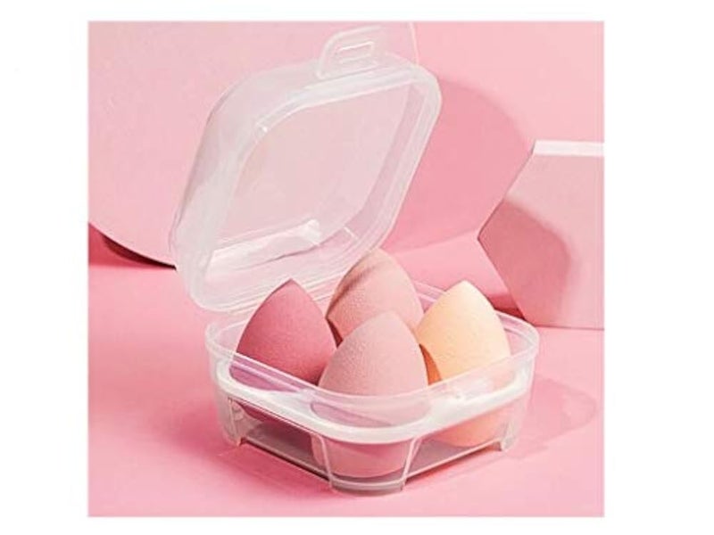 SINEN 4 Pcs Dry and Wet Use Makeup Sponge Set Blender Beauty Foundation Blending Sponge for Liquid, Cream, and Powder with Egg Sponge Blending Holder Box - Image 4