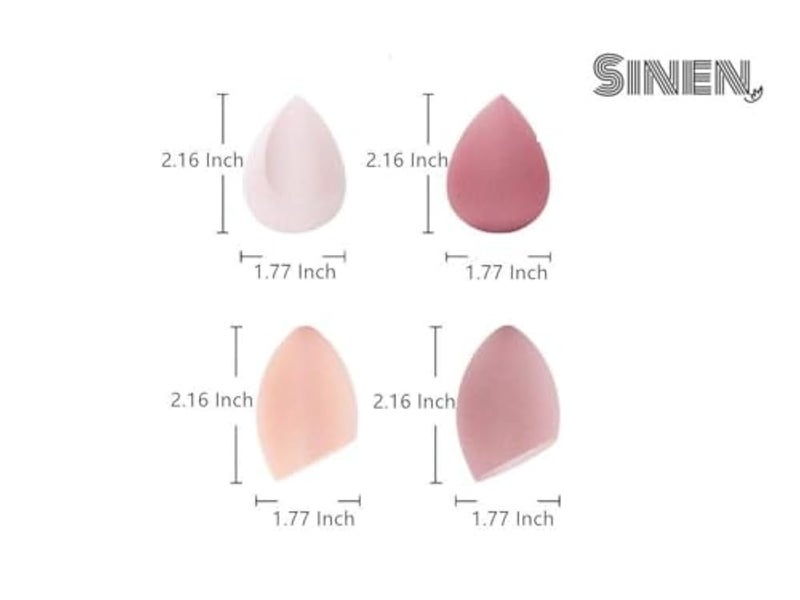 SINEN 4 Pcs Dry and Wet Use Makeup Sponge Set Blender Beauty Foundation Blending Sponge for Liquid, Cream, and Powder with Egg Sponge Blending Holder Box - Image 2