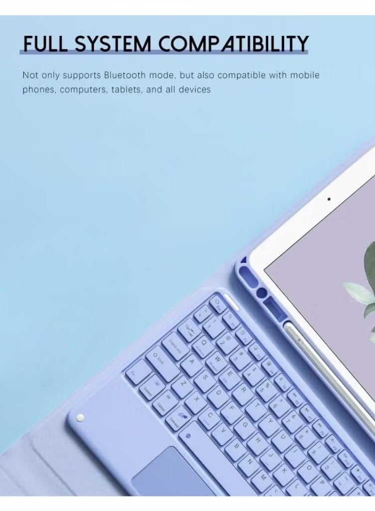 general Arabic and English Keyboard Compatible with iPad (A16) 11th Generation 11 Inch 2025 (A3354, A3355, A3356) Touched Keyboard Case Protective Magnetic Cover - Image 2