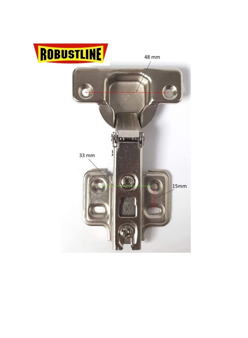 Robustline 110 Degree Angle Adjustable Stainless Steel Cabinet Door Concealed Cabinet Hinge Full Overlay Half Overlay Inset Hinges (2, Half Overlay) - Image 3