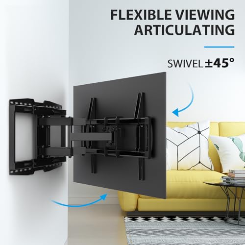 USX STAR 42-97" Full Motion Sliding TV Wall Mount, Fits 16" 18" 24" Wood Studs, Wall Mount TV Bracket with Smooth Swivel, Tilt, Extension, Holds up to 150lbs, Max VESA 600x400mm, Fit Most 75 85 86 TVS - Image 3
