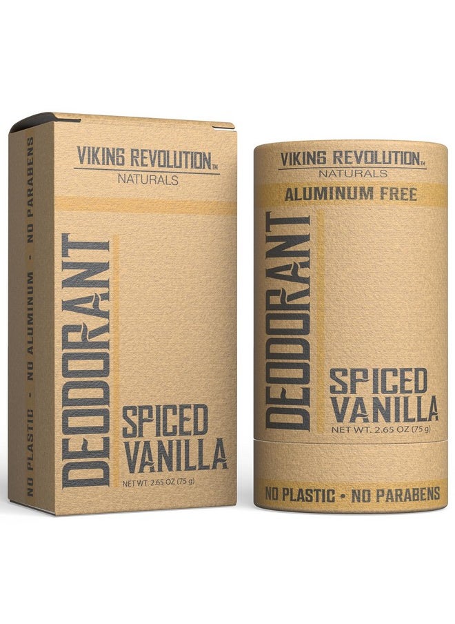 Viking Revolution Viking Revolution Spiced Vanilla Deodorant for Men - Deodorant Men Aluminum Free with Shea Butter and Tapioca Starch Mens Deodorant Stain- Free and Baking Soda-Free Natural Deodorant for Men (2.65oz)  - Image 1