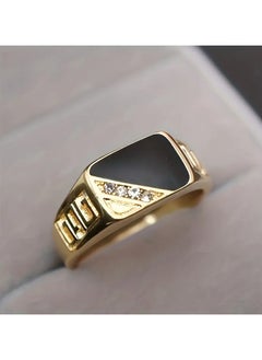 Goolsky 1pc New Fashion Inlaid Shiny Rhinestone Men's Ring Alloy Ring  - Image 4