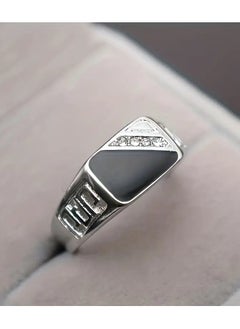Goolsky 1pc New Fashion Inlaid Shiny Rhinestone Men's Ring Alloy Ring  - Image 2