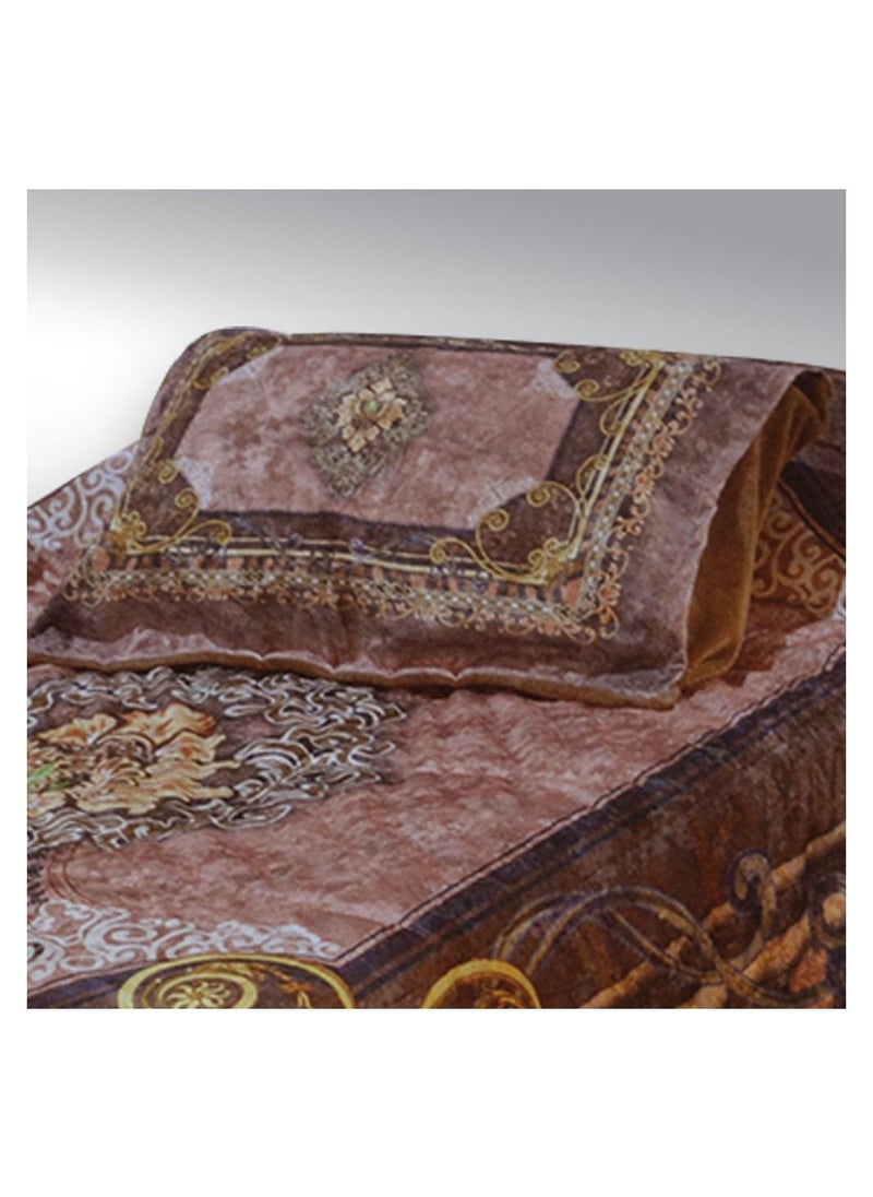 Family Bed quilt 3 pieces Velvet tableau size 240 x 240 cm model 719 from Family Bed  - Image 4