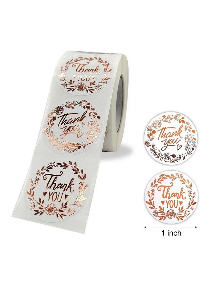 HinchJone Thank You Label Stickers 500 Pcs Round Rose Gold Thank You Roll Stickers Adhesive Small Business Labels Decals For Boutiques Shop Wrapping Supplies (1 Inch)  - Image 5