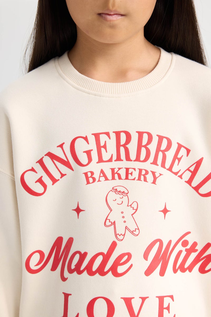 DeFacto Girl Relax Fit Crew Neck Printed Sweatshirt - Image 5