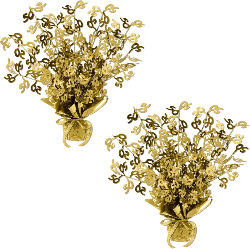 Beistle 50 Gleam N Burst Gold Centerpiece Pack of 2 - Image 1