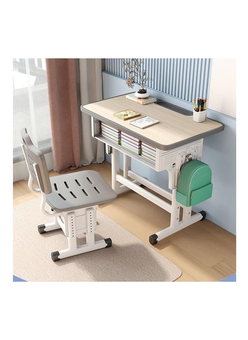 XICEN Adjustable Height Children Study Desk and Chair Set, Multifunctional  Home and School Student Study Table with Storage Drawer，Writing Chair Desk for Boys and Girls  - Image 2