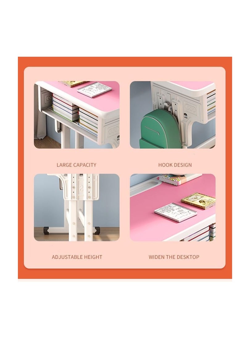 XICEN Adjustable Height Children Study Desk and Chair Set, Multifunctional  Home and School Student Study Table with Storage Drawer，Writing Chair Desk for Boys and Girls  - Image 3
