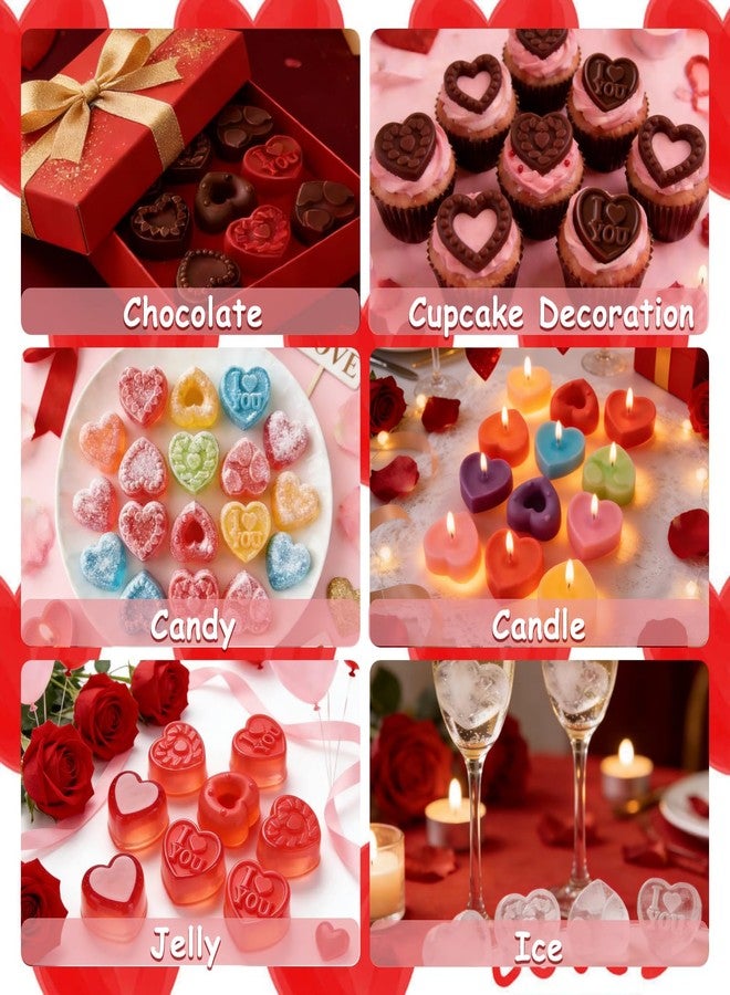 Dreplfn Heart Silicone Mold 2Pcs Valentines Silicone Molds Heart Chocolate Candy Molds Anniversary Heart Baking Mold Chocolate Mold for Baking Cake Jelly Pudding Fondant Muffin Soap Candle Ice Cubes - Image 3