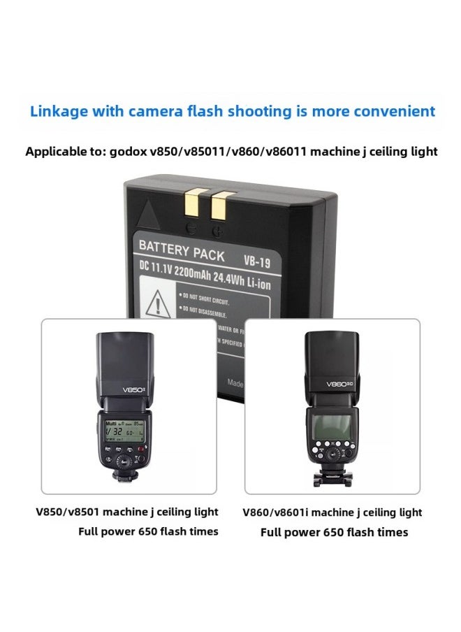 For Shenniu VB18 Universal Lithium Battery VB19 Yake V850II V860II2 Generation Top Flash Battery-Color:Suitable For Godox Vb26 Battery