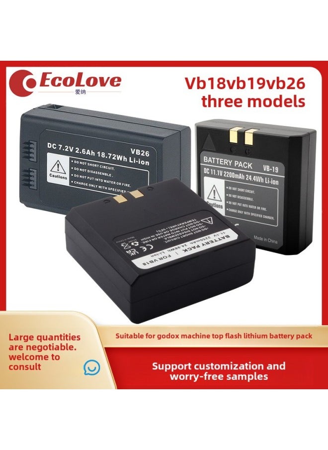 For Shenniu VB18 Universal Lithium Battery VB19 Yake V850II V860II2 Generation Top Flash Battery-Color:Suitable For Godox Vb26 Battery