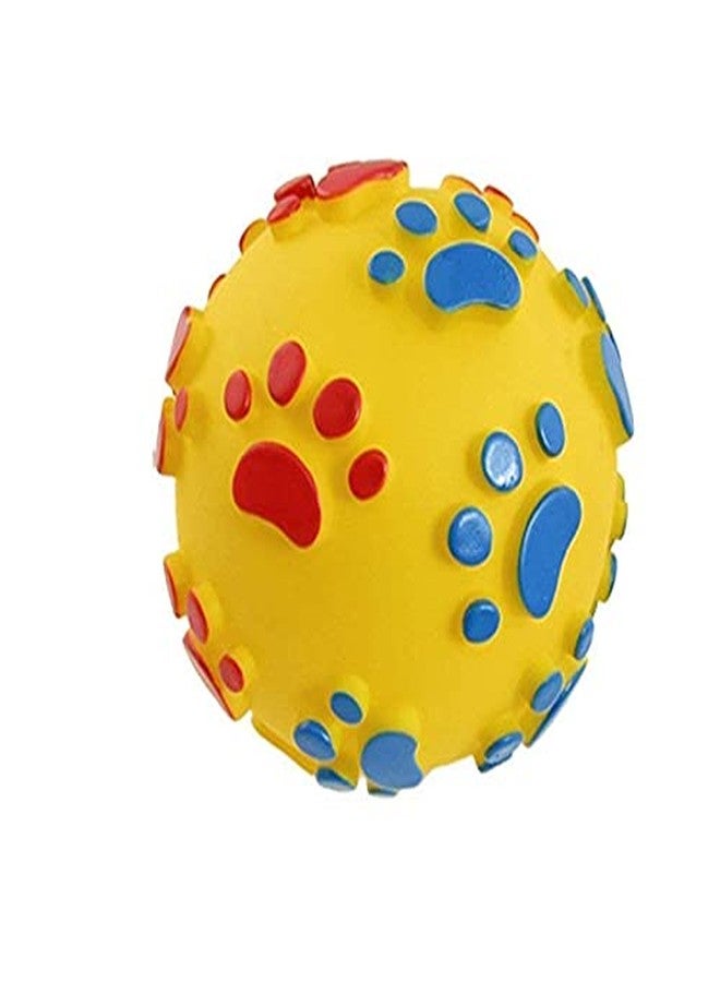Pet Guard Pet Dog Paw Print Ball Toy Sound Squeaky Squeaker Dog Cat Chew Interactive Ball Squeak Playing Toy (Red) - Image 3