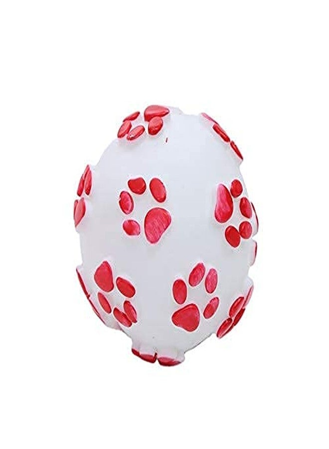 Pet Guard Pet Dog Paw Print Ball Toy Sound Squeaky Squeaker Dog Cat Chew Interactive Ball Squeak Playing Toy (Red) - Image 4