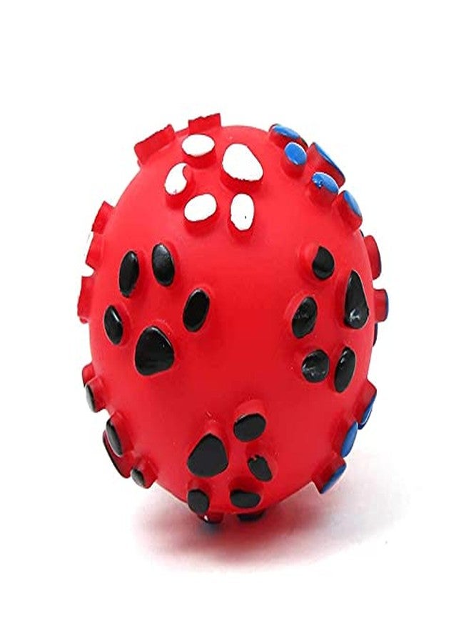 Pet Guard Pet Dog Paw Print Ball Toy Sound Squeaky Squeaker Dog Cat Chew Interactive Ball Squeak Playing Toy (Red) - Image 5