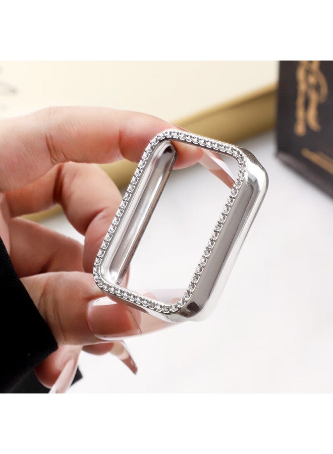 Watchbond Compatible With Xiaomi Band 9 Pro Protective Case, Pc Shell With Diamond Inlay, Semi-enclosed Hard Case For Smart Sports Xiaomi Watch 9 Pro, Protective Cover For Women With Chanel-style Design, Electroplated Hard Shell