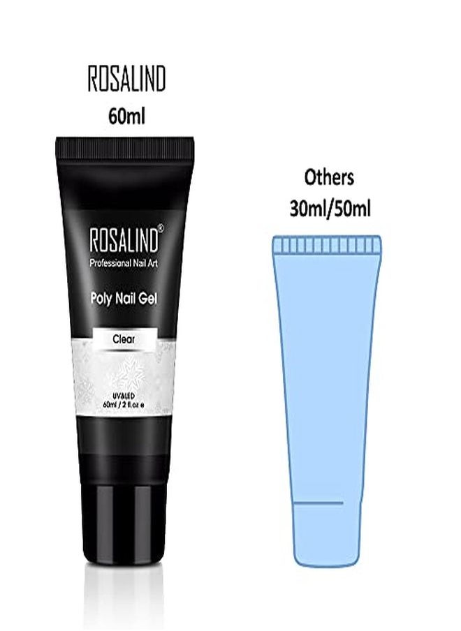 Rosalind Rylic Poly Extension Gel Rosalind 2 Pcs 60Ml Poly Nail Gel Kit Nail Builder For Clear Nail Art Decoration Nail Thickening Poly Nail Gel Tube Easy To Diy Use Need Uv Lamp  - Image 4