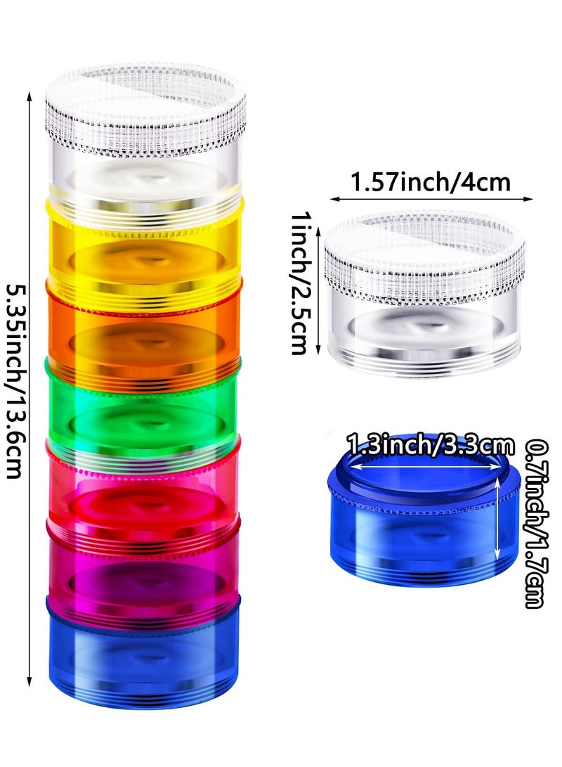 4 Pieces 7 Day Stackable Pill Organizer Case, Vitamin Holder Weekly Travel Container with Lids, Daily for Pills, Vitamin, Fish Oil, Supplements - Image 2
