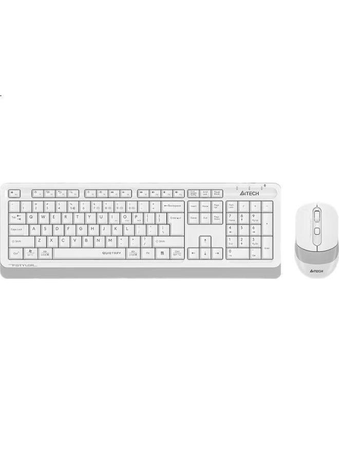 A4Tech Fb1010Q 104-Key Wireless/Bluetooth Multi-Mode Keyboard And Mouse Set, Quiet Laptop Office Typing Membrane Keyboard And Mouse Combo, Ivory White - Image 3
