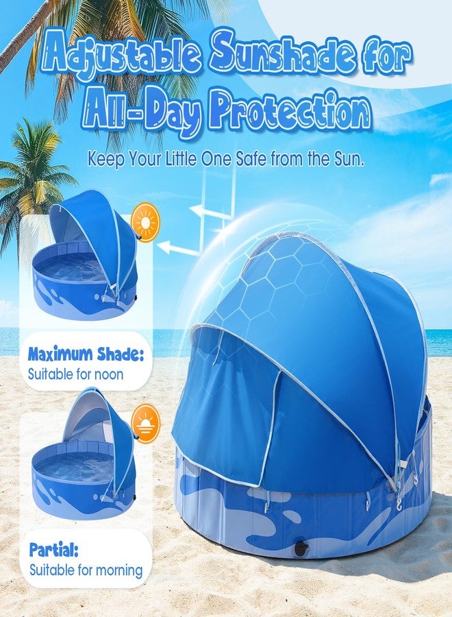 Peradix Paddling Pool for Kids and Dogs, 48" Portable Baby Pool with Canopy for Toddlers Summer, Foldable Kiddie Tent with Sun Shade Outside Water Toys for Backyard Beach, Easy Setup & Carrying Bag - Image 4