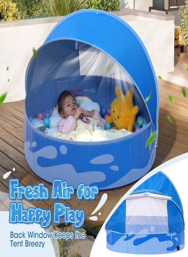 Peradix Paddling Pool for Kids and Dogs, 48" Portable Baby Pool with Canopy for Toddlers Summer, Foldable Kiddie Tent with Sun Shade Outside Water Toys for Backyard Beach, Easy Setup & Carrying Bag - Image 5