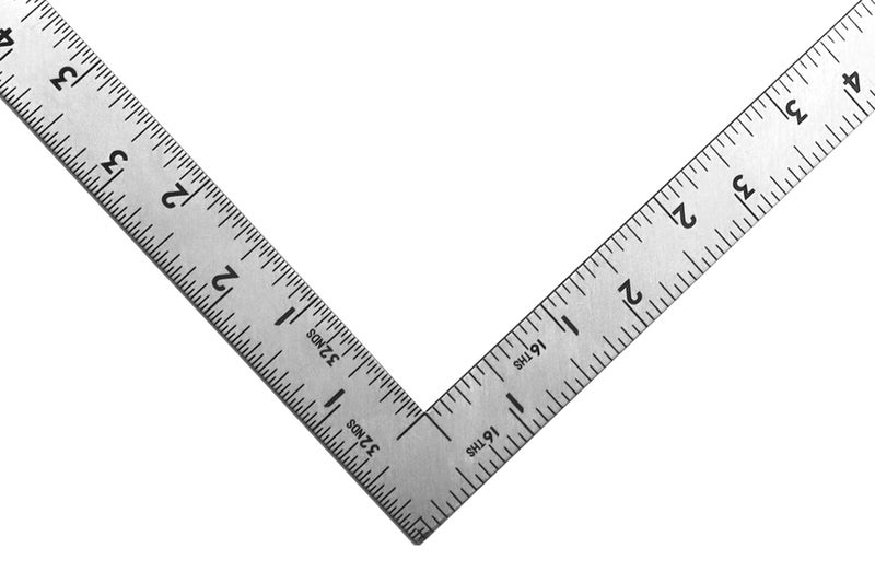 Shinwa 87398 12" x 6" Stainless Steel Squares Imperial Graduations in 1/16ths and 1/32nds - Image 2