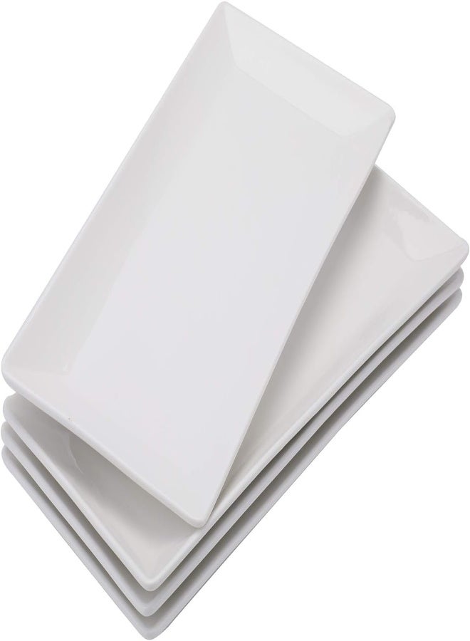 AKDC Foraineam 4 Pack Porcelain Serving Platters 10-1/4 X 5 Inch Rectangular Serving Trays, Dessert, Appetizer, Salad Side Plates - Image 5