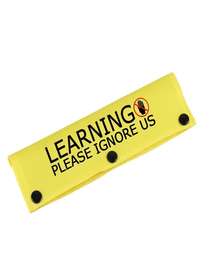 BLUPARK Funny Dog Leash Sleeve Learning Please Ignore Us Dog Leash Wrap Sleeve Alert Tag Pet Birthday Gift (Learning Ignore-YE Sleeve) - Image 1