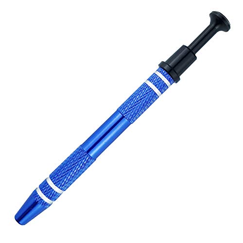IQIANS IC Chip Pick up Tool with Stainless Steel 4 prong Grabber Tool for Small Parts, Electronic Components Catch, Manicure Cotton Ball Claw, Hex Nuts Screws, Jewelry Terp Pearls Gem Tweezers, Blue - Image 1