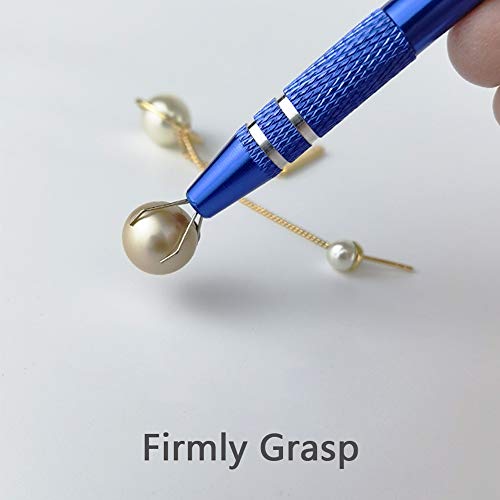 IQIANS IC Chip Pick up Tool with Stainless Steel 4 prong Grabber Tool for Small Parts, Electronic Components Catch, Manicure Cotton Ball Claw, Hex Nuts Screws, Jewelry Terp Pearls Gem Tweezers, Blue - Image 5