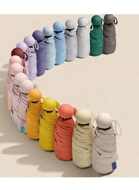 مظلة السفر المدمجة - خفيفة الوزن، محمولة، حماية من الأشعة فوق البنفسجية، مقاومة للماء والرياح - مثالية للسفر، السيارة، المكتب، الشاطئ والأنشطة الخارجية,لون