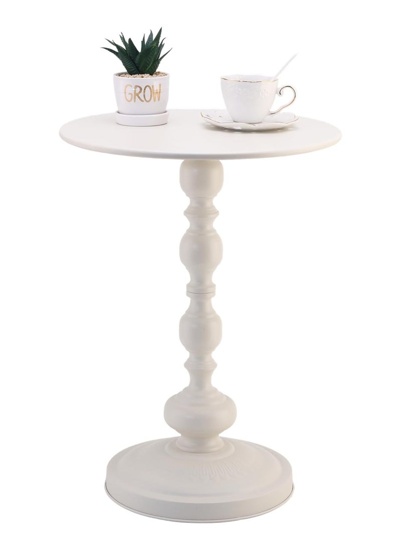 DubaiGallery - Side Table Retro Side Table,Wrought Iron Circular Minimalist Living Room Sofa Bedroom Nightstand,Easy to Assemble Modern Home Decoration PerfPerfect and Functional Home Decor - Image 1