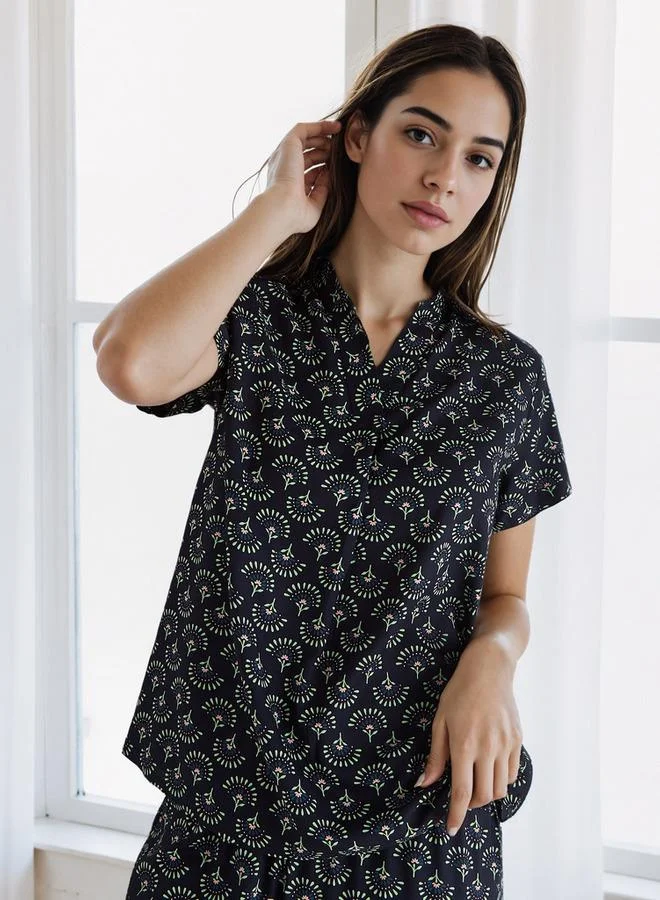 Splash FAV Printed Pyjama Set with Eye Mask