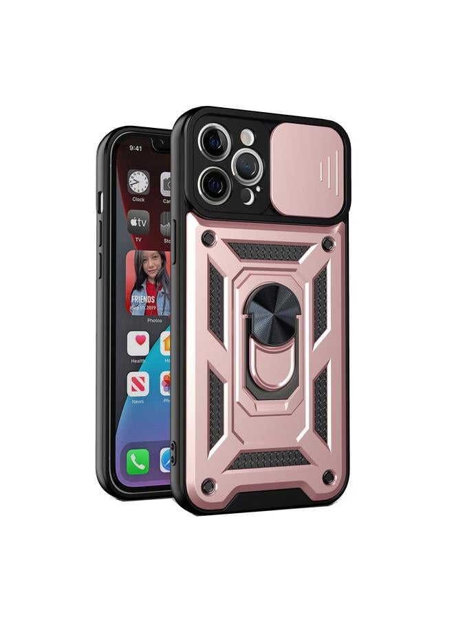 اس-توب جراب لهاتف iPhone 13 Pro Max بتصميم غطاء كاميرا منزلق بفتحة دقيقة من مادة TPU+PC الواقية - Image 1