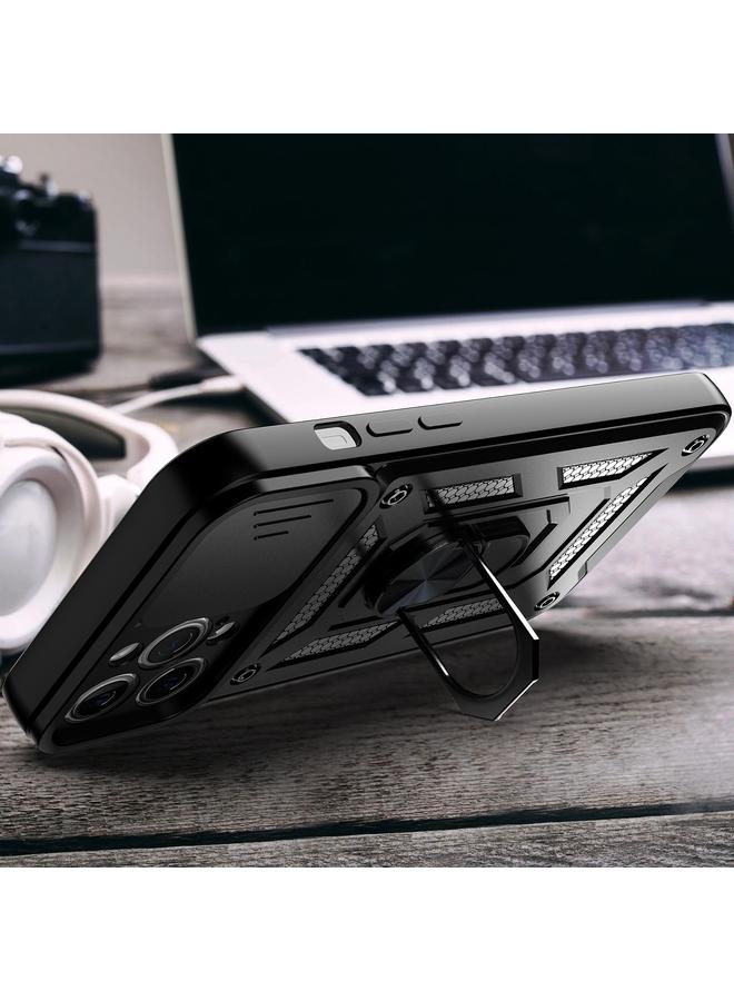 اس-توب جراب لهاتف iPhone 13 Pro Max بتصميم غطاء كاميرا منزلق بفتحة دقيقة من مادة TPU+PC الواقية - Image 4