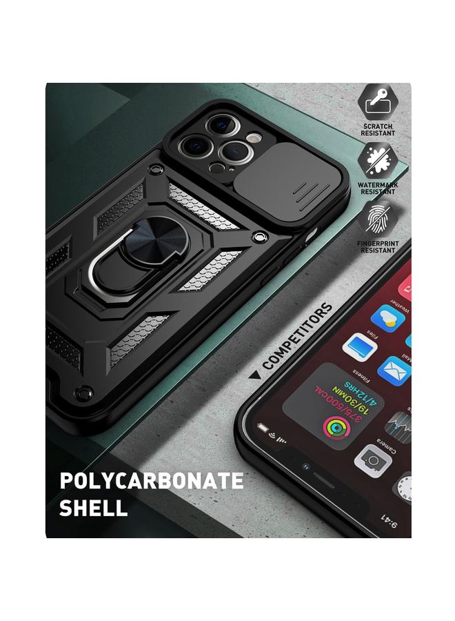 اس-توب جراب لهاتف iPhone 13 Pro Max بتصميم غطاء كاميرا منزلق بفتحة دقيقة من مادة TPU+PC الواقية - Image 3