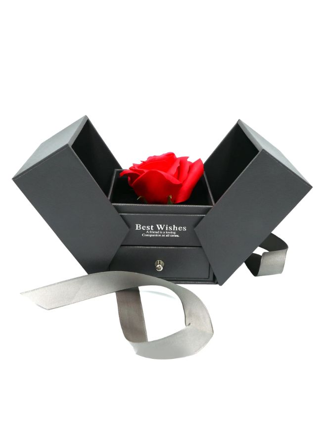 Generic Handmade Preserved Rose Flower Jewelry Storage Box and Heart Pendant Necklace Greeting Card and Bag included, Rose Gift for Girlfriend/Mother/Wife on Anniversary Valentine's Day Mother's Day  - Image 5